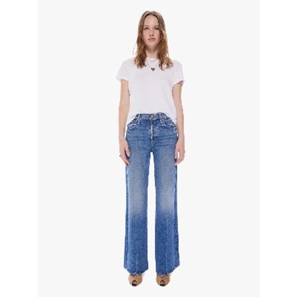Mother Tomcat Roller Wide Leg Jeans Stretch High Rise Women Size 31 Other Moods